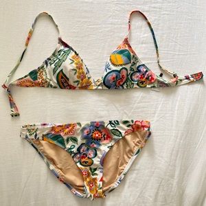 J. Crew Flower Print Bikini, Size M